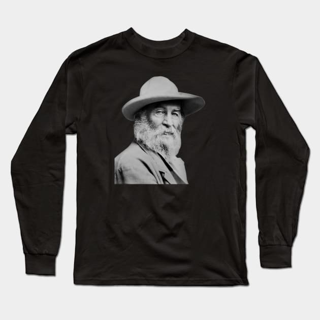 Walt Whitman Portrait Long Sleeve T-Shirt by warishellstore